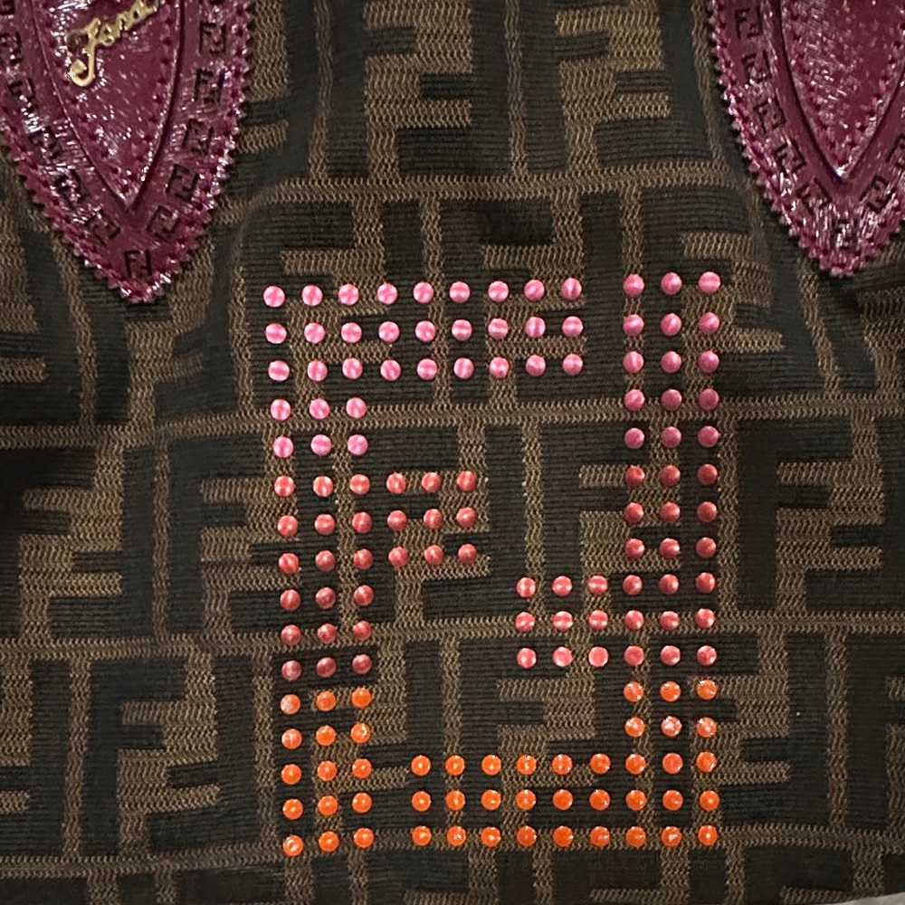 Fendi Zucca canvas bag, multicolored, canvas and leather chef de jour bag - Picture 2 of 14